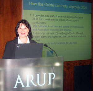 Dr Helen Lingard presenting in Hong Kong