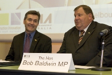 Stephen Ballesty (Left) with Hon Bob Baldwin at the Melbourne Showcase